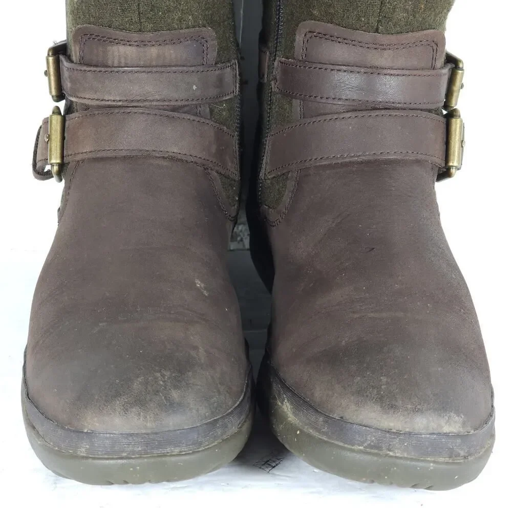 UGG Women's Simmens US 7 Brown Leather Lined LaceUp Waterproof Winter Boots